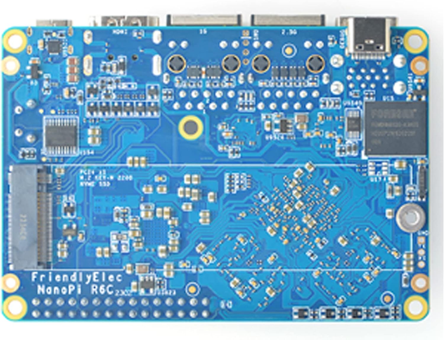 NanoPi R6C Router 8GB RAM 64GB eMMC Rockchip RK3588S A76 A55 Dual 2.5G Ethernet Support HDMI2 Linux/Openwrt/Debian/Ubuntu (8GB RAM 64GB EMMC, SingleBoard)