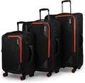 3-Piece Softside Expandable 20% Luggage Set with Front Open Pocket,Softside Suitcases w/Spinner Wheels,Lightweight Durable Rolling Luggage w/TSA LOCK（Black,22in/28in/32in）
