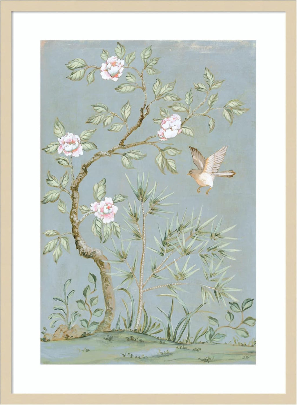 Amanti Art Framed Wall Art Print 33x24 Spring Flower Mural II Blue by Julia Purinton, Flowers Wall Art, Vintage Decor, Large Poster Painting Artwork for Living Room, Bedroom, Bathroom, Kitchen,