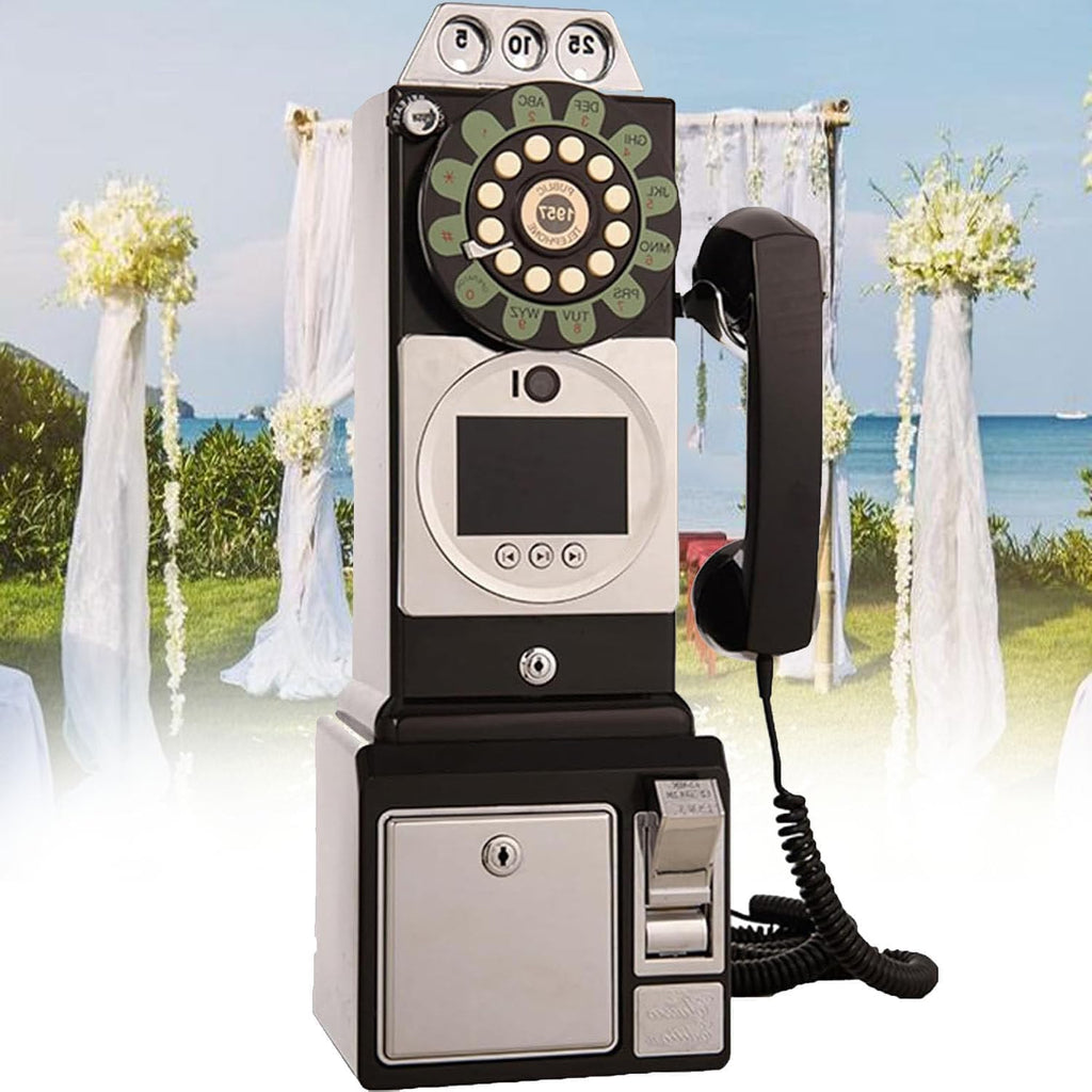 Audio Video Guest Book Wedding Phone, 1080P Video Guestbook Wedding Phone, Video Audio Guest Book Phone, with Lens Recording, 32G 64G Large Memory, Clear Voice, for Weddings,Black-64G