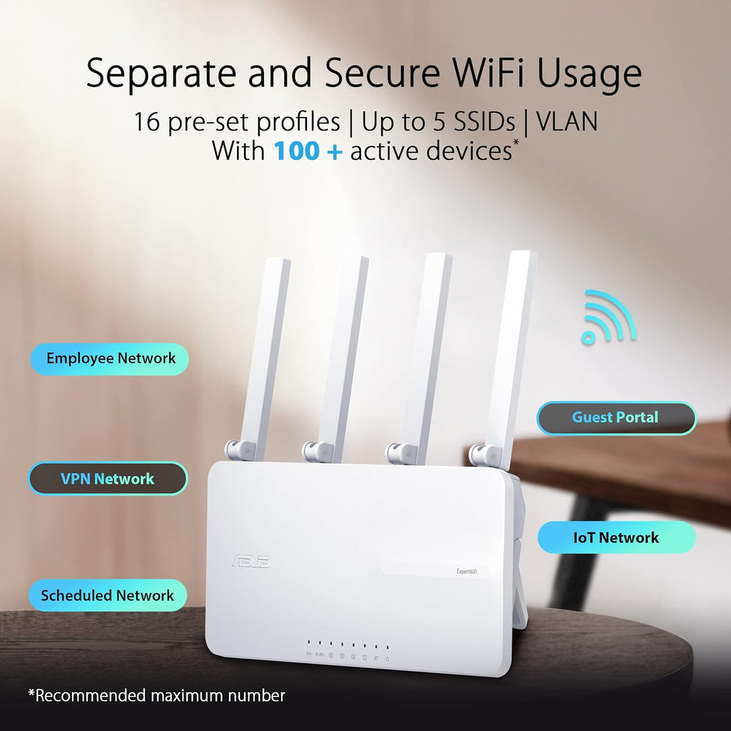 ASUS ExpertWiFi EBA63 AX3000 PoE Access Point and EBR63 AX3000 WiFi 6 Business Router Bundle