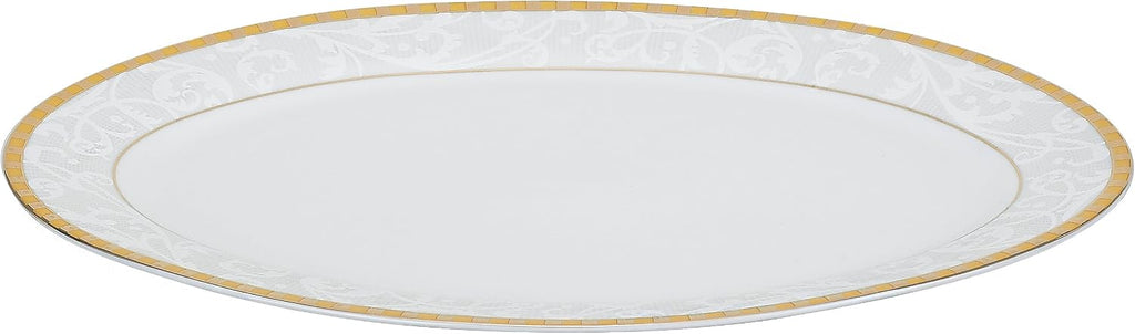 Lorren Home Trends 57-Piece Porcelain Dinnerware Set, Ricamo-GD, Service for 8
