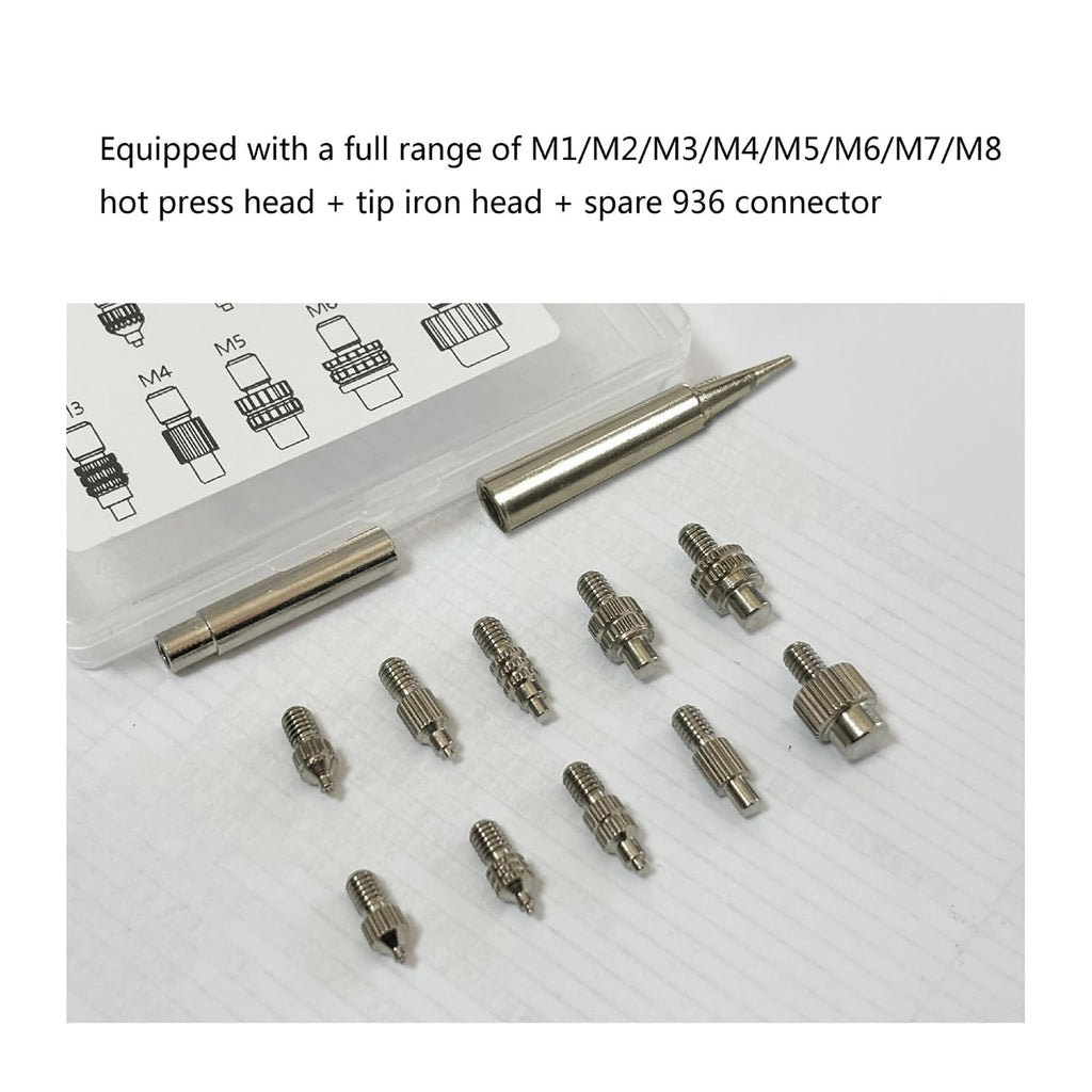 1SET Stealth Press Kit Heat Set Insert Tool Soldering Iron Tip Thread Nut Embedded M1-M8 For 3D Printing Parts(220V setA US)