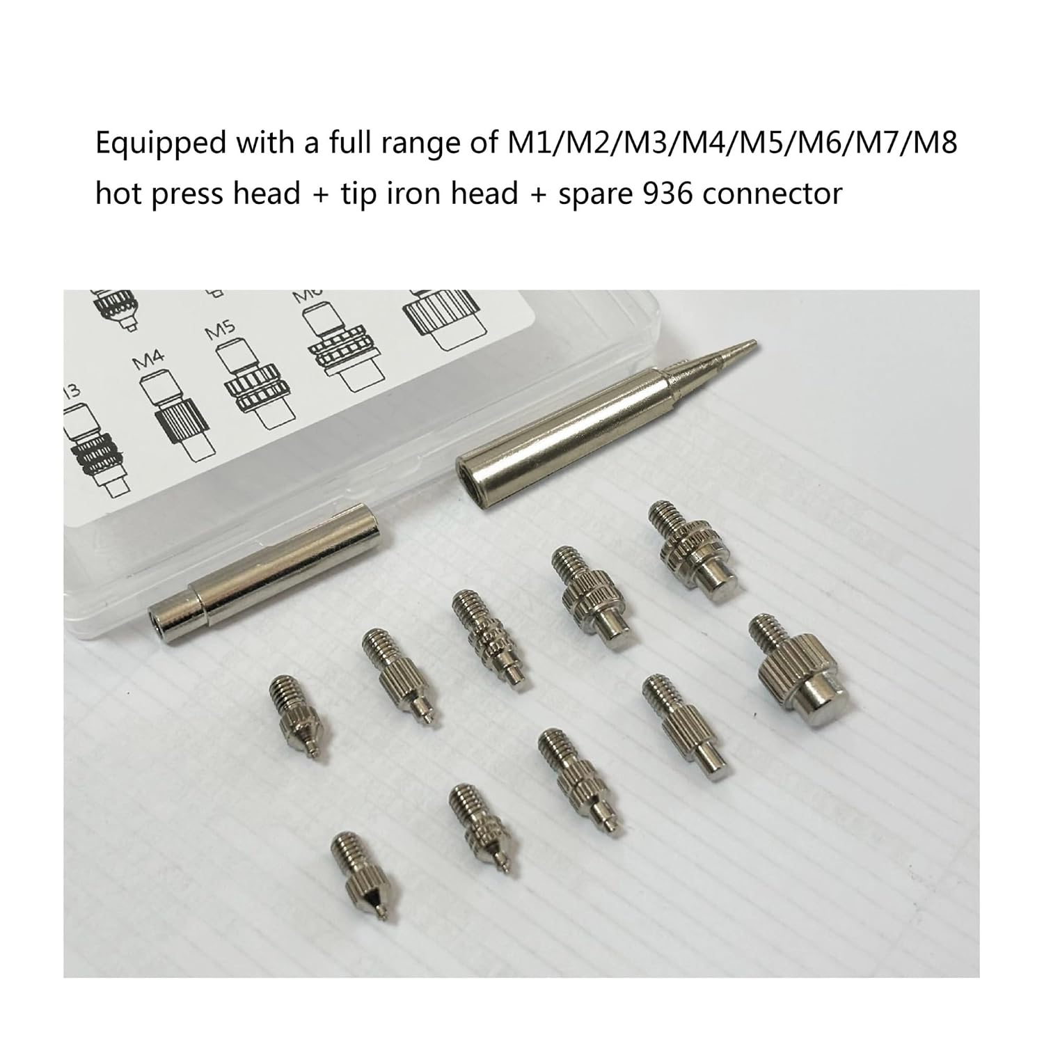 1SET Stealth Press Kit Heat Set Insert Tool Soldering Iron Tip Thread Nut Embedded M1-M8 For 3D Printing Parts(110V setB)