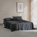 Calvin Klein - Queen Size Sheets Set, Naturally Soft Cotton-Blend Melange Jersey Bedding - Bed Sheets with Matching Pillowcases & Fitted Sheet (Modern Cotton Gunmetal Grey)