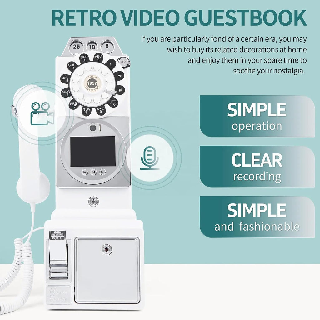 Customizable Video Audio Guest Book,1080p Wedding Phone Guestbook,for Engagements Anniversaries Baby Showers Graduation,128GB