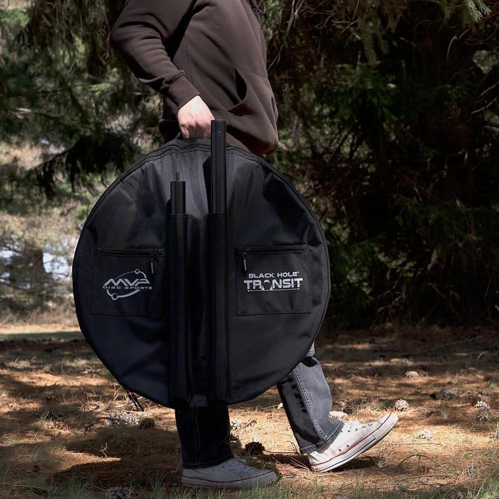 MVP Disc Sports Black Hole Pro 24-Chain Portable Disc Golf Basket with Transit Bag