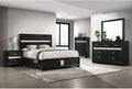 HomeStock Bedroom Set 4 Piece Black Finish Modern Design