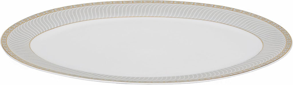 Lorren Home Trends 57-Piece Porcelain Dinnerware Set, Alina-GD, Service for 8