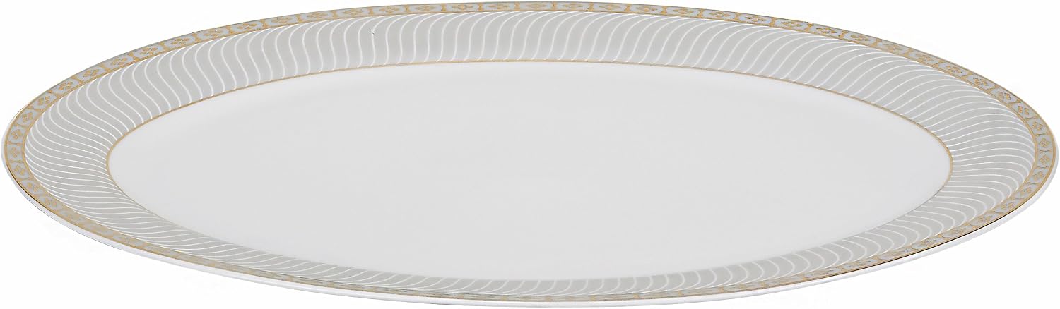 Lorren Home Trends 57-Piece Porcelain Dinnerware Set, Alina-GD, Service for 8