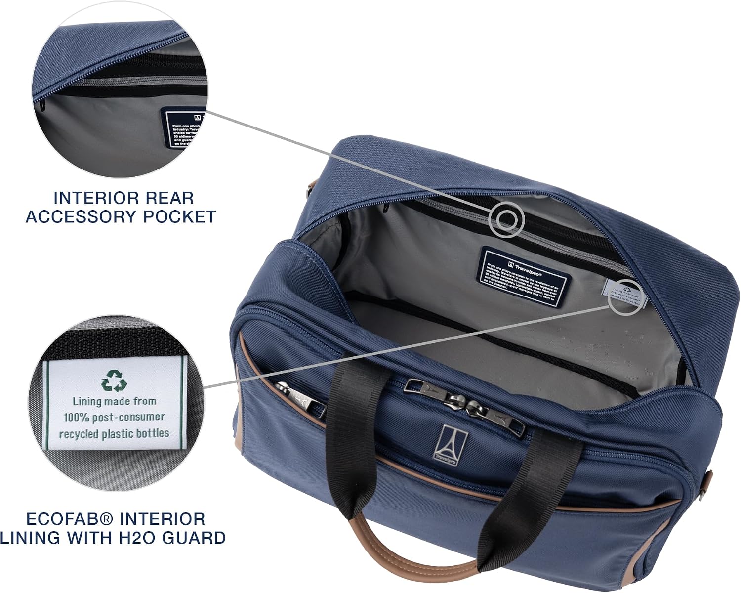 Travelpro Crew Classic Lightweight Softside Luggage, Underseat Travel Tote Bag, Men and Women, Patriot Blue