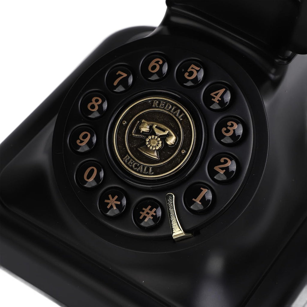 Wedding Recorder Audio Guestbook, Antique Telephones with Recording Function Retro Keypad Phone, 8G Capacity Audio Messages Telephone Record (Black)