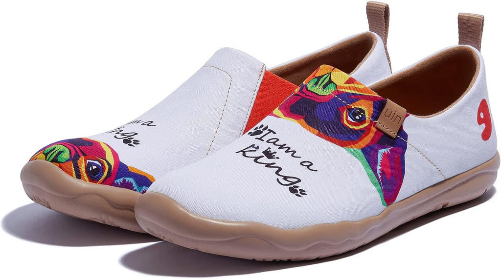 UIN Women's Casual Loafers Travel Painted Walking Slip On Lightweight Comfortable Canvas Fashion Sneakers