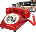 Video & Audio Guest Book, 1080p Retro Style Audio GuestBook Recorder, Video Guestbook Wedding Phone, Creative Record Customized Audio Messages with Lens Recording & 32G SD Card,Red