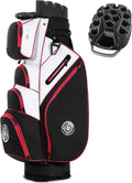 Shopsource Golf Cart Bag, 14 Way Molded Lock Top Club Bag with Full-Length Dividers, Upgrade 900D Oxford Silence Cart Bags for Men with Handles Ergonomic Strap, Stable Base