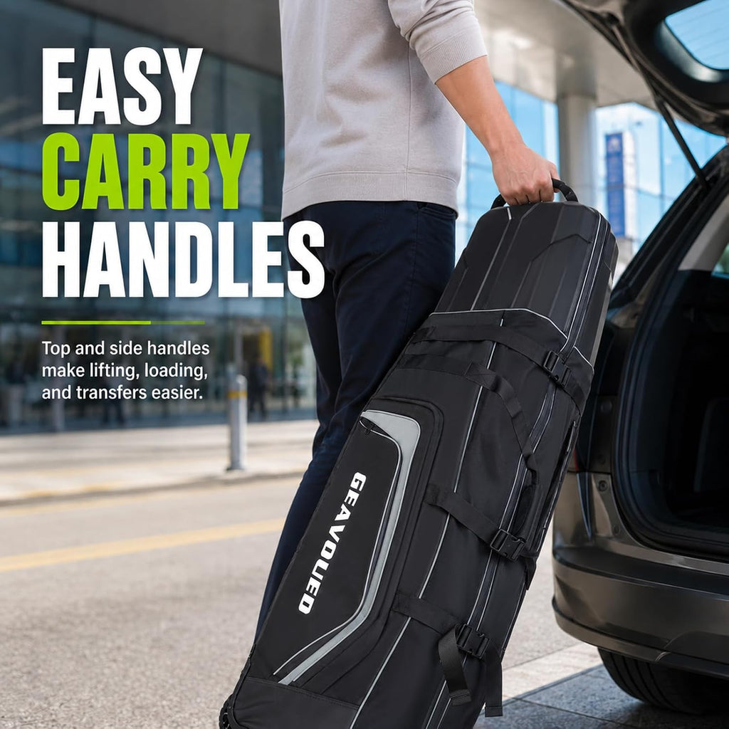 Golf Travel Bag with Hard Case Top and Wheels,Premium Oxford Fabric,Golf Travel Bags for Airlines,Protect Your Club for Safe Transport