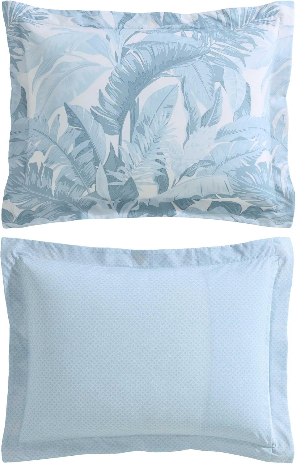 Tommy Bahama - Queen Comforter Set, 100% Cotton Slub Fabric with Soft Breathable Texture, 5 Piece Bed Set with Matching Pillowcases & Bonus Throw Pillows (Palm Serenity Blue)