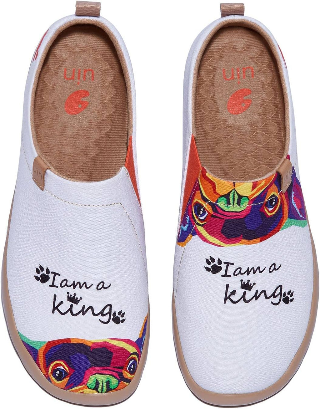 UIN Women's Casual Loafers Travel Painted Walking Slip On Lightweight Comfortable Canvas Fashion Sneakers