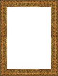 Rimbol Antique Gold Solid Wood Picture Frame - Hand Carved Distressed Finish with Gorgeous Floral Pattern, Wide Ribbon Gallery Frame for Canvas Paintings - Wall Decor for Living Room, Bedroom (24x28)