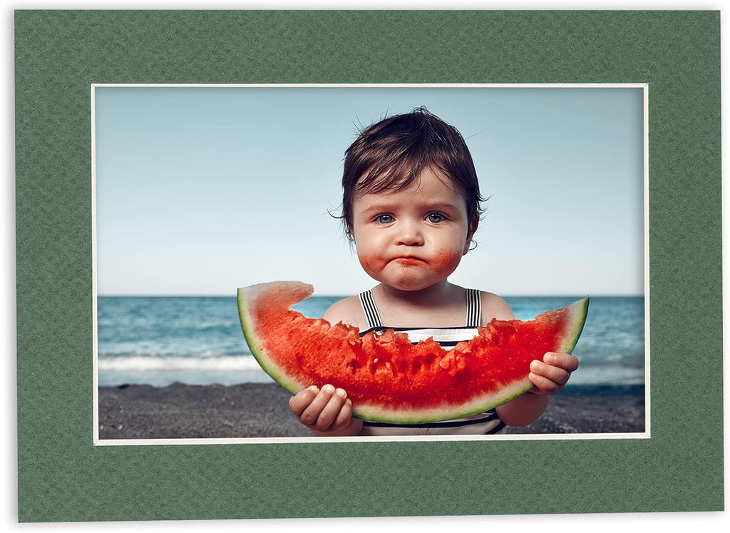 8.5x11 Mat for 11x14 Frame - Precut Mat Board Acid-Free Show Kit with Backing Board, and Clear Bags Hunter Green 8.5x11 Photo Matte For a 11x14 Picture Frame Matboard for Framing, Pack of 100 Mats