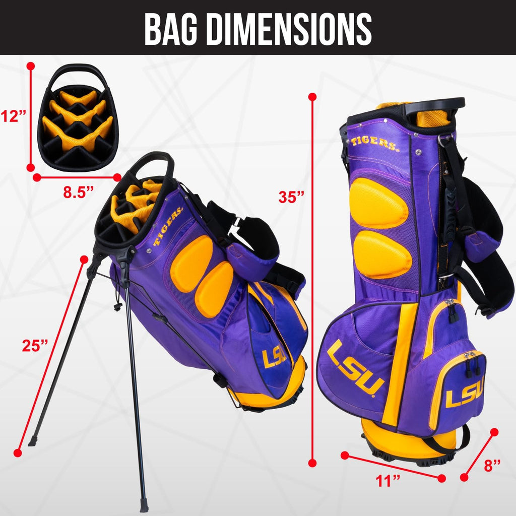 Team Golf NCAA Fairway Golf Stand Bag, Lightweight, 14-Way Top, Spring Action Stand, Insulated Cooler Pocket, Padded Strap, Umbrella Holder & Removable Rain Hood