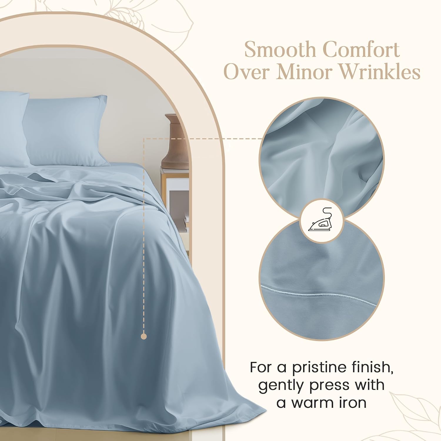 100% Egyptian Cotton Sheets For California King Size Bed, 800TC Sateen Weave CalKing Sheet Set, 15' Deep Elasticated Sheet & Pillowcase Sets, Soft & Comfy Naturally Cool & Breathable - French Blue