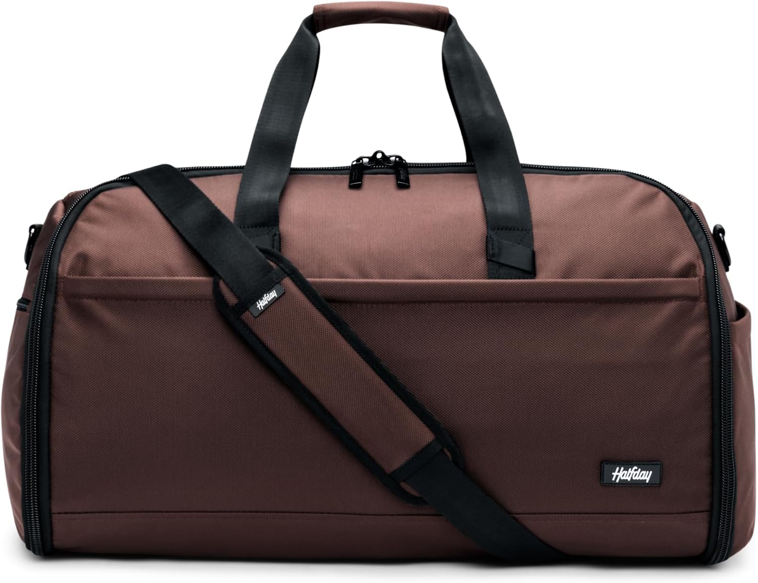 Halfday Convertible 2-in-1 Premium Garment Duffel Weekender Bag 45L: Wrinkle-Free Travel (Hanging Suit Compartment, Shoe Pockets, Trolley Sleeve), Balistic Nylon Carry-on, Port