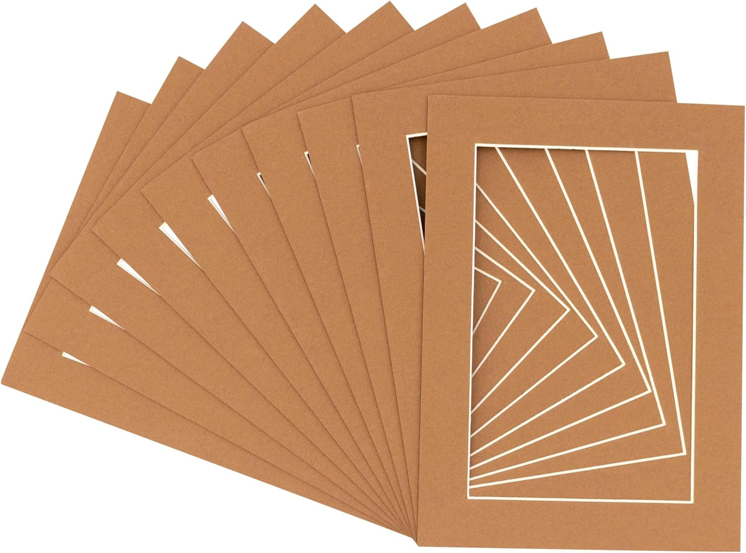 11x14 Mat for 12x18 Frame - Precut Mat Board Acid-Free Brown 11x14 Photo Matte Made to Fit a 12x18 Picture Frame, Premium Matboard for Family Photos, Show Kits, Art, Picture Framing, Pack of 25 Mats