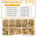 1set Double Pass Copper Knurl Nut Brass Insert Thread Metal Lock Nuts Embedded Fastener Assortment Kit Set Box M2 M2.5 M3 M4 M5 M6(LSTH00164)