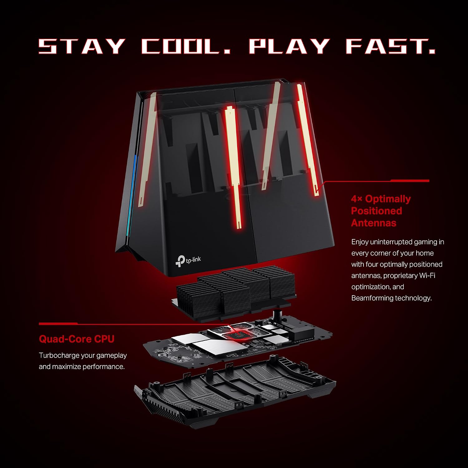 TP-Link Tri-Band AXE5400 Wi-Fi 6E Gaming Router Archer GXE75 | 6-Stream 5.4 Gbps | 1×2.5G + 4×1G Ports, USB 3.0 | Exclusive Acceleration, Gaming Port & Panel, RGB Lighting | EasyMesh, HomeShield