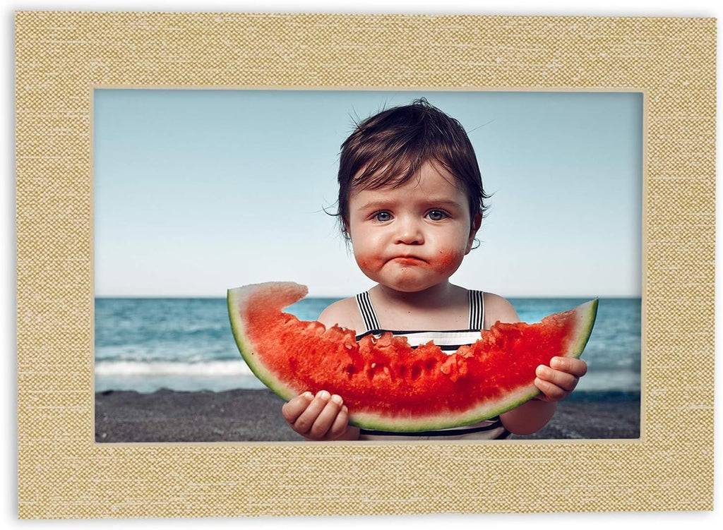 Pack of 25 Acid Free 11x14 Mats Bevel Cut for 8.5x11 Photos - Fresh Linen Canvas Precut Matboards With Backing Boards and Clear Photo Mat Bags For Pictures, Photos, Framing - 4-ply Thickness