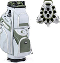 Goplus Lightweight Golf Cart Bag, Molded Lock Top Golf Club Bag w/14-Way Full Length Organizer Dividers, 11 Pockets, Cooler Bag, Straps, Umbrella Holder & Rain Hood for Men Women