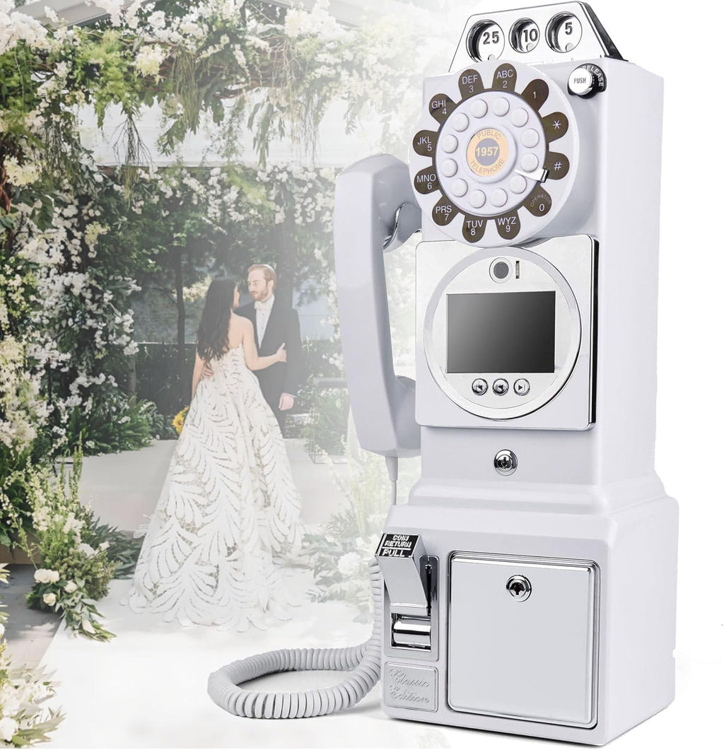 Audio Guest Book Wedding Phone, Audio Phone guestbook, Unique Phone Voice Recorder, Audio guestbook Like Leaving A Voicemail Message, Preserve Your Special Occasions,White-64G