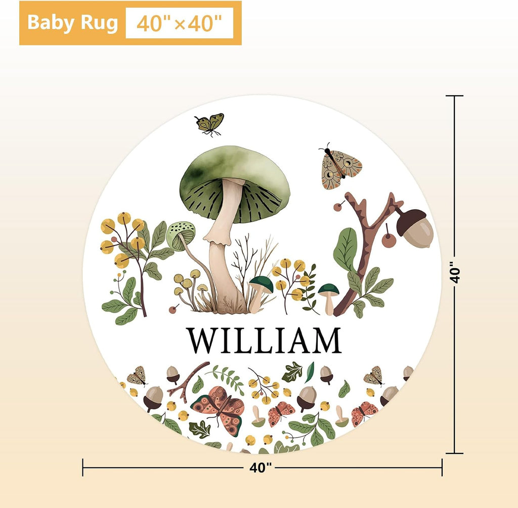 Terwex Personalized Crib Bedding Set, 5 Pcs Custom Nursery Bedding Sets with Name, Infant Bedding Set for Baby Boy Girl, Mushroom Double Layer Baby Crib Set, Babies Toddlers Kids Customized Gifts