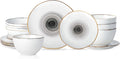 Christian Siriano Luma 16-Piece Dinnerware Set Porcelain, Black