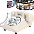 Creative Video Audio Guest Book, 32G 1080P HD Vintage Wedding Phone Guestbook, Preserve Your Special Occasions, Ideal for Wedding Birthday, Graduations, Baby Shower(White)