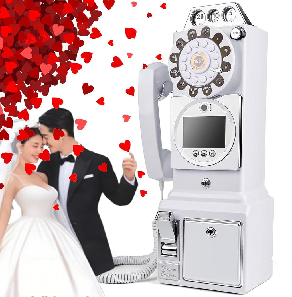 2025 Video & Audio Guest Book Wedding Phone Guestbook - 1080p HD + 32/64/128GB Storage for Weddings, Graduations & Unforgettable Moments,Creative Easy to Use& Fun Engagements,White128g
