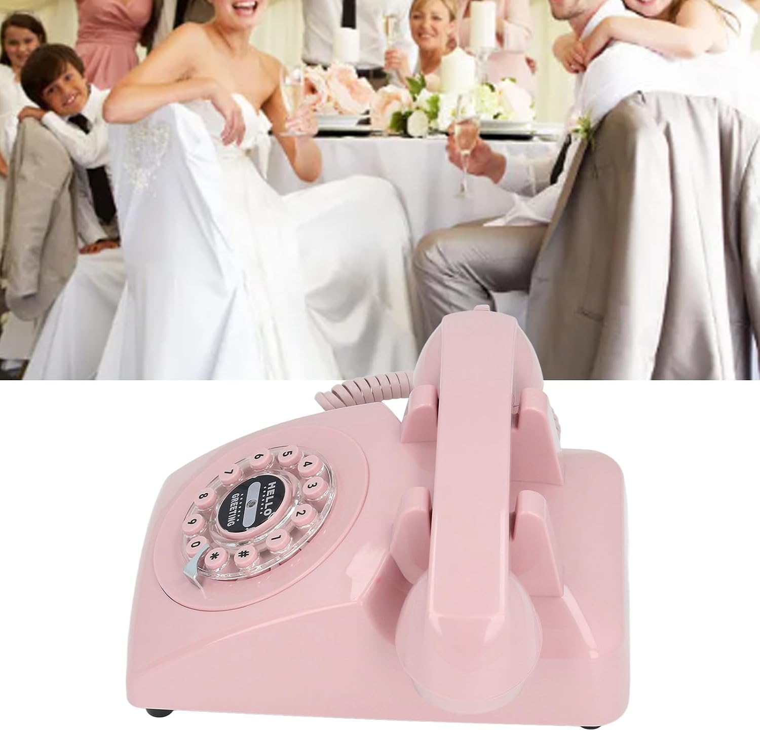 Audio Guest Book Wedding Phone, 120 Hours Recording 8G Capacity Audio Guestbook Phone for Wedding, Vintage Record Customized Audio Messages Guest Book for Bridal Shower, Birthday