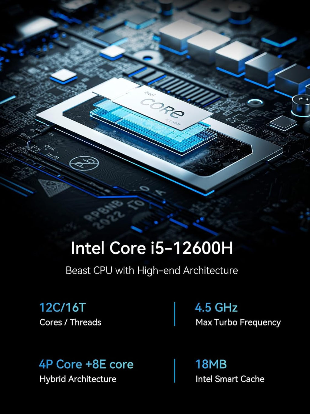MINISFORUM Venus Series NAB6 Lite Mini PC, 12th Gen Core i5-12600H Small Compter, 16G DDR4+512G PCIe4.0 SSD, 2X HDMI+2X USB-C 4K@60Hz Output, 2X 2.5G RJ45 Port, 4X USB3.2 Small Form Factor
