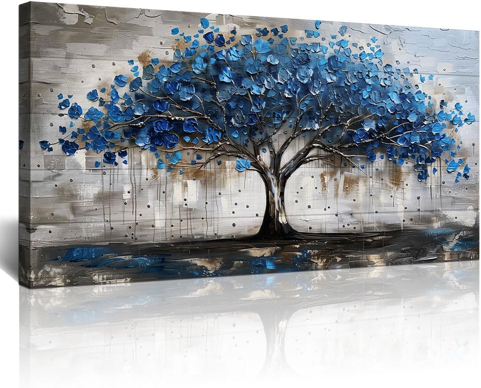 Lapremoly Framed Wall Art For Office Wall Decor For Living Room Bedroom Decor Tree Panoramic Landscape Wall Paintings Canvas Prints Textured Abstract Pictures Artwork Modern Home Decoration 30'X60'