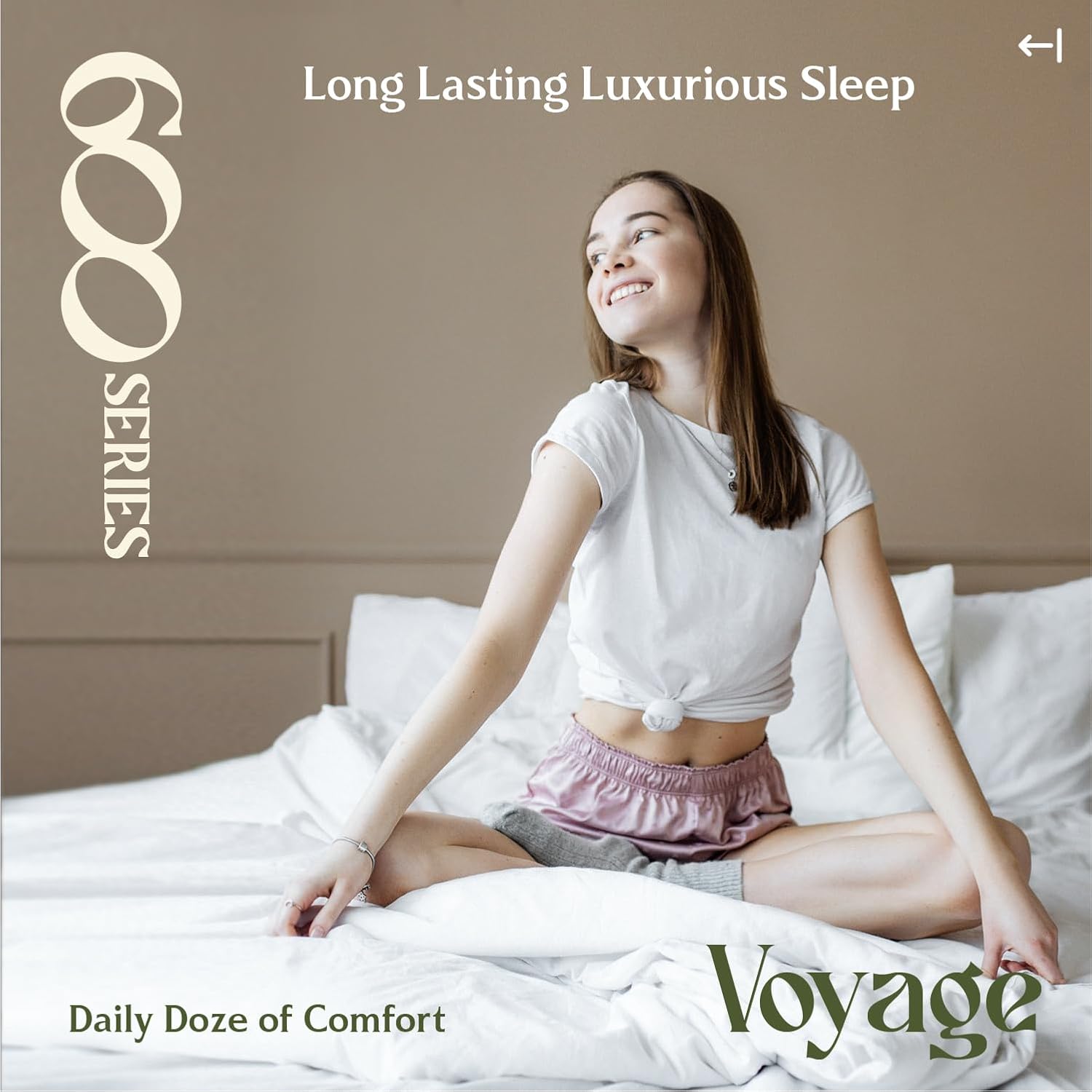 Mayfair Linen 100% Egyptian Cotton Queen Sheet Set Pack of 2 - Luxury 600 Series Voyage Collection Egyptian Cotton Sheets Queen Size (8 PC, White), Soft, Cooling, 16' Deep Pocket Hotel Bed Sheet Set