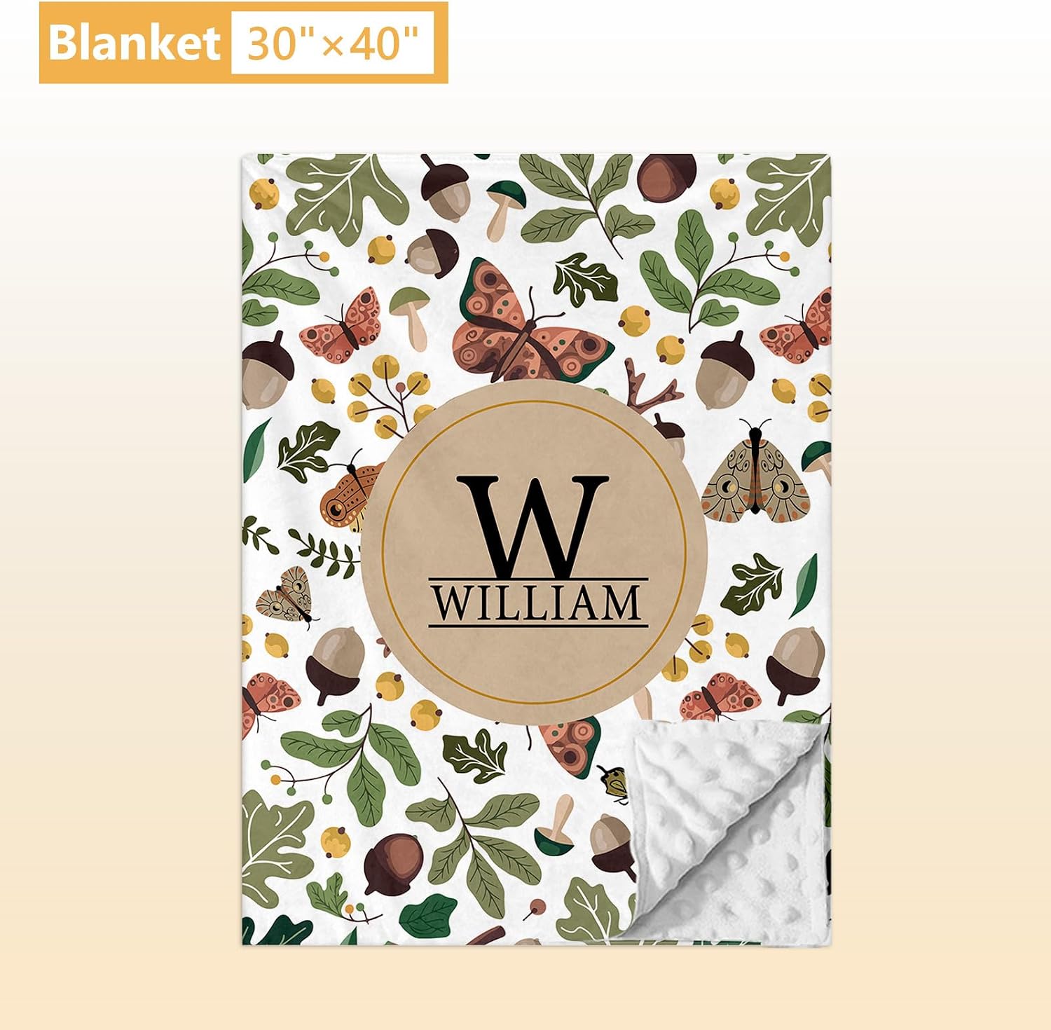 Terwex Personalized Crib Bedding Set, 5 Pcs Custom Nursery Bedding Sets with Name, Infant Bedding Set for Baby Boy Girl, Mushroom Double Layer Baby Crib Set, Babies Toddlers Kids Customized Gifts