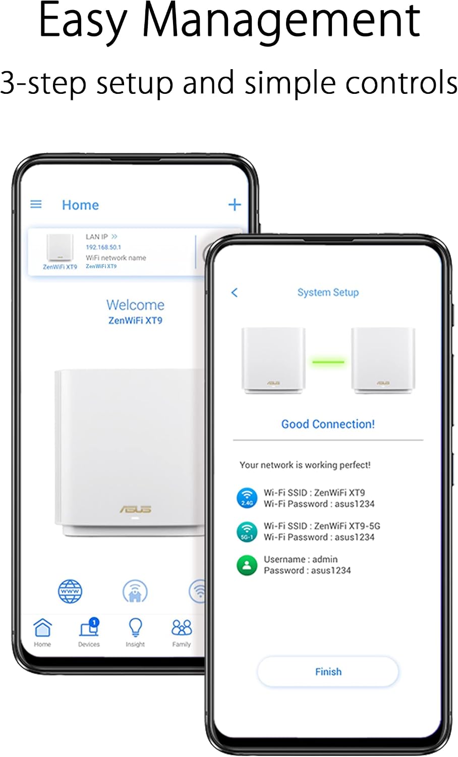 ASUS ZenWiFi XT9 AX7800 Tri-Band WiFi6 Mesh WiFiSystem (2Pack), 802.11ax, up to 5700 sq ft & 6+ Rooms, AiMesh, White (Renewed)