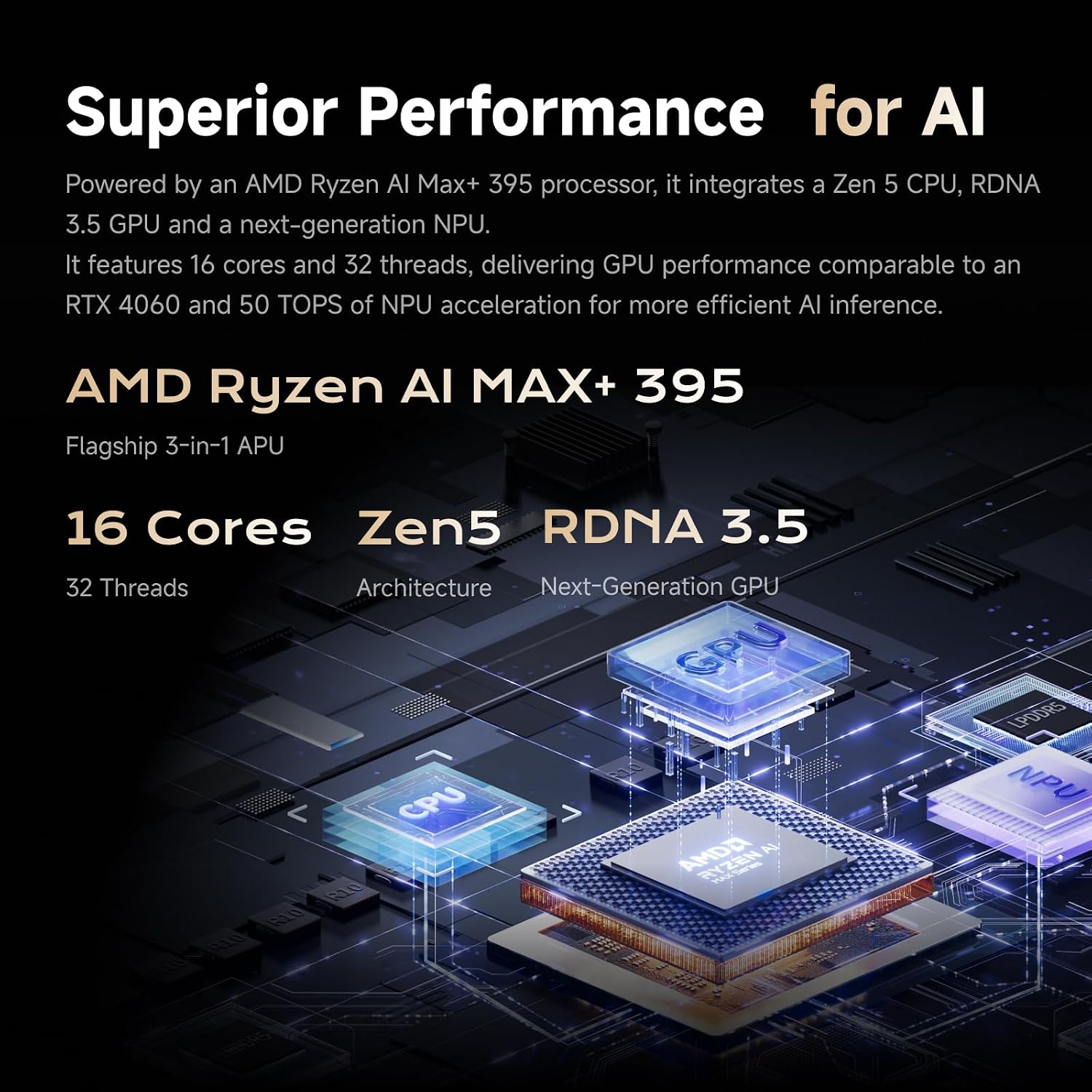 MINISFORUM MS-S1 Max Mini Workstation AMD Ryzen AI Max+ 395(16C/32T) 64GB LPDDR5 2TB SSD Mini PC, HDMI+2X USB4+2X USB4 V2 Video Output, 2x10G RJ45 Port, WiFi7, BT5.4, Radeon 8060S Graphics Computer