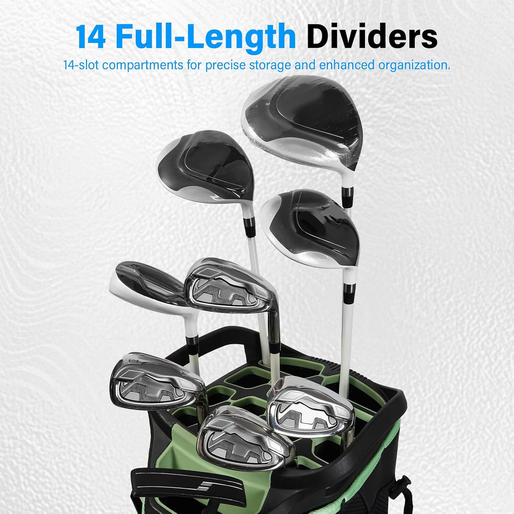 uniHimal 14-Way Golf Cart Bag, Full Length Premium Golf Bag for Men with Cooler Pocket, Handles and Rain Cover