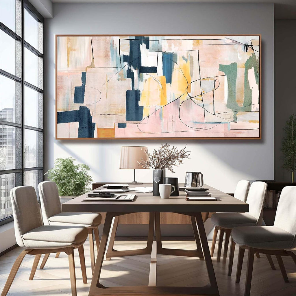 Abstract Wall Decor Modern Oversized Wall Art Black Line Wall Poster Printing 36'x70' Wall Decorations for Bedroom Office