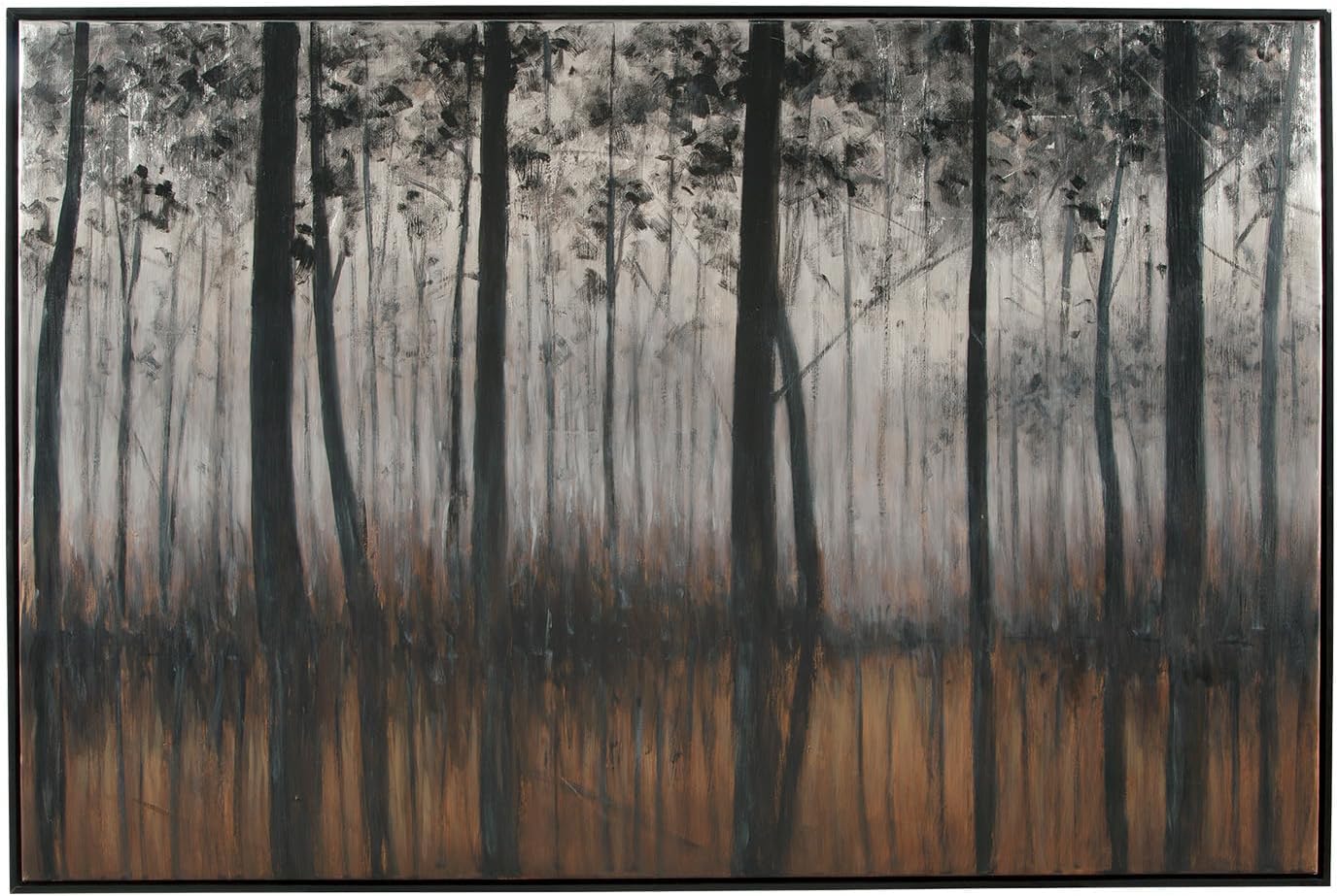 Signature Design by Ashley Philyra Dreary Forest Canvas Wall Art, 72 x 48, Black Orange Silver