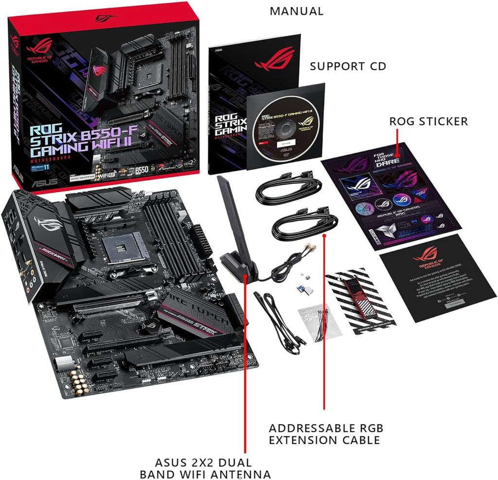 MICRO CENTER AMD Ryzen 9 5900XT Desktop Processor with ASUS ROG Strix B550-F Gaming WiFi II AM4 ATX Gaming Motherboard