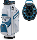 ULTIMATE 14-Way Golf Cart Bag, Golf Bag w/Molded Lock Top & Full Length Dividers, Portable Golf Club Bag w/11 Pockets, Cooler Bag, Padded Strap & Rain Hood for Men Women