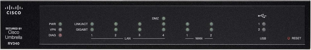 Cisco RV340 VPN Router with 4 Gigabit Ethernet (GbE) Ports Plus Dual WAN, Limited Lifetime Protection (RV340-K9-NA),Black